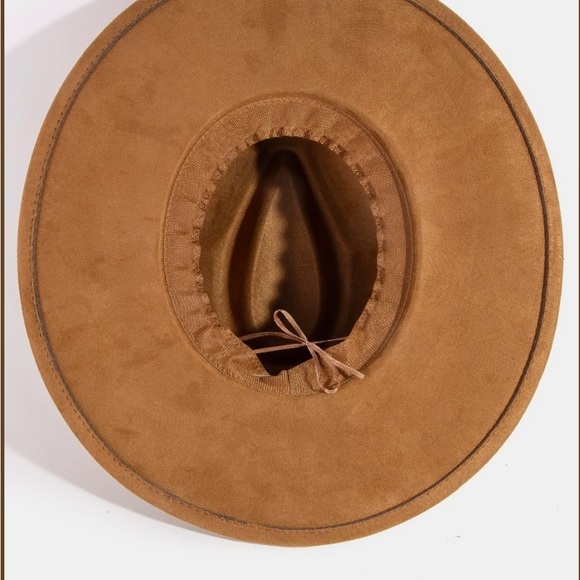 Embroidered Carmel Wide-Brim Hat O/S (fits most) - Picture 4 of 4